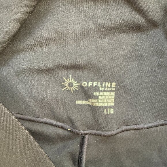 Aerie Offline bellbottom leggings black size large - Picture 4 of 5